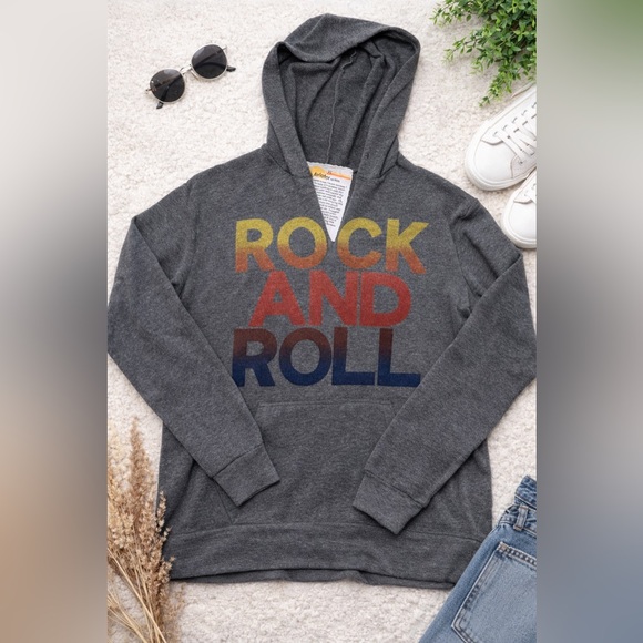 Rare Aviator Nation Gray Rock and Roll Hoodie